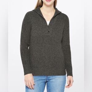 MARKET & SPRUCE Carmen‎ Half Zip Rib Sweater dark gray size M stitch Fix NWT